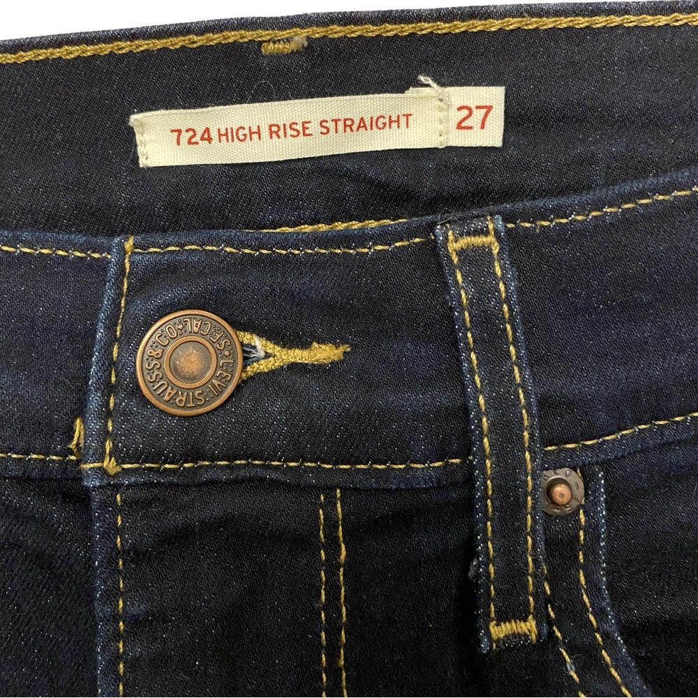 Levi's® 724™ High Rise Straight Jeans dark blue stretch 27 - Picture 7 of 10